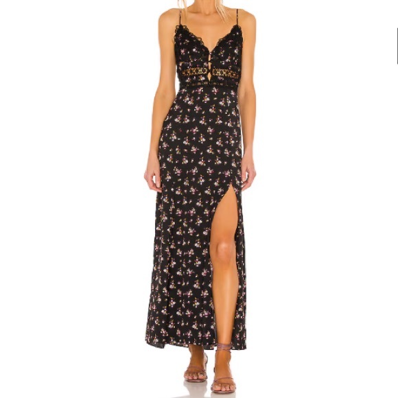 Free People Dresses & Skirts - FREE PEOPLE Out And About Floral Lace Slip Cami Maxi